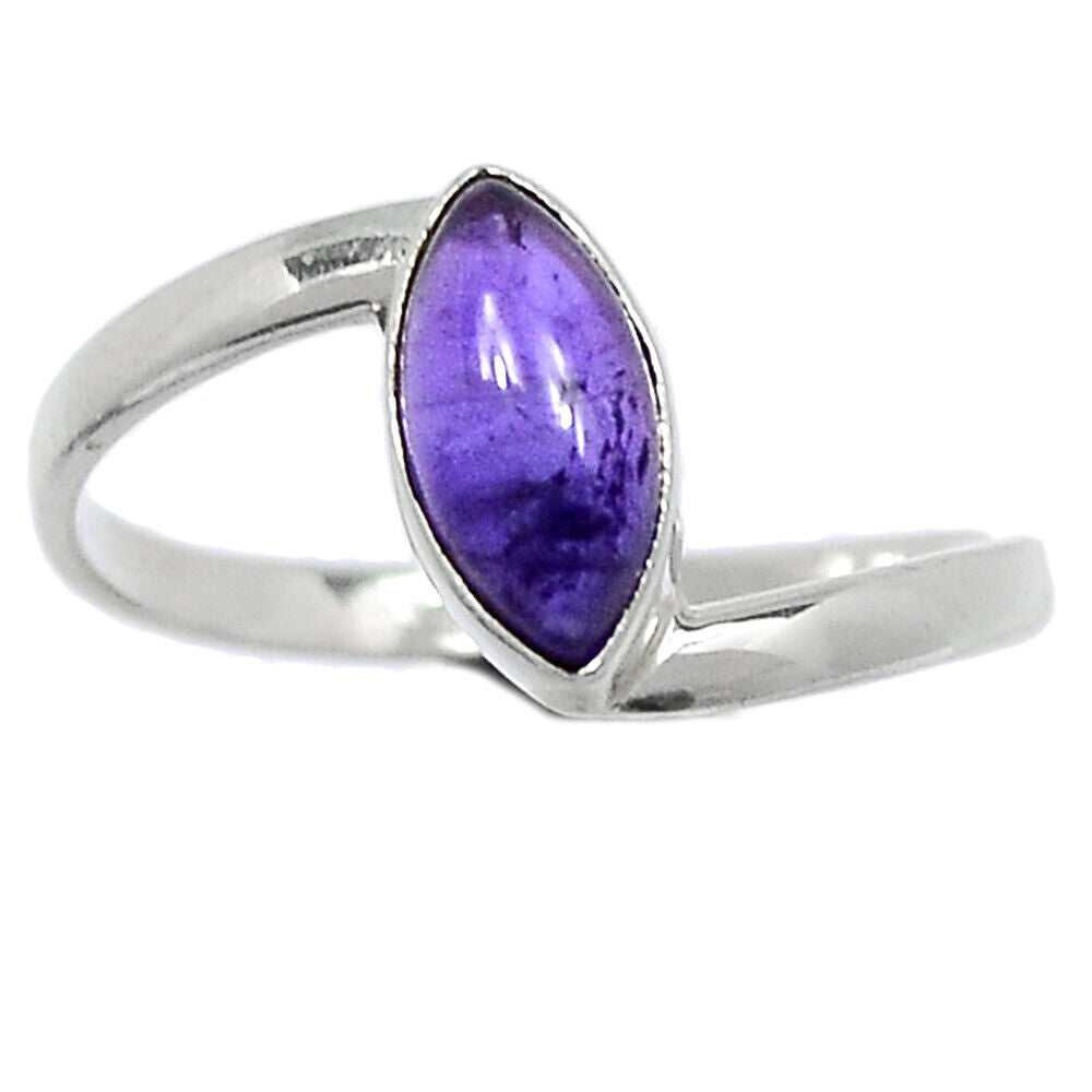 Adorn Yourself with the Captivating Beauty of an African Amethyst Silver Ring Size 9
