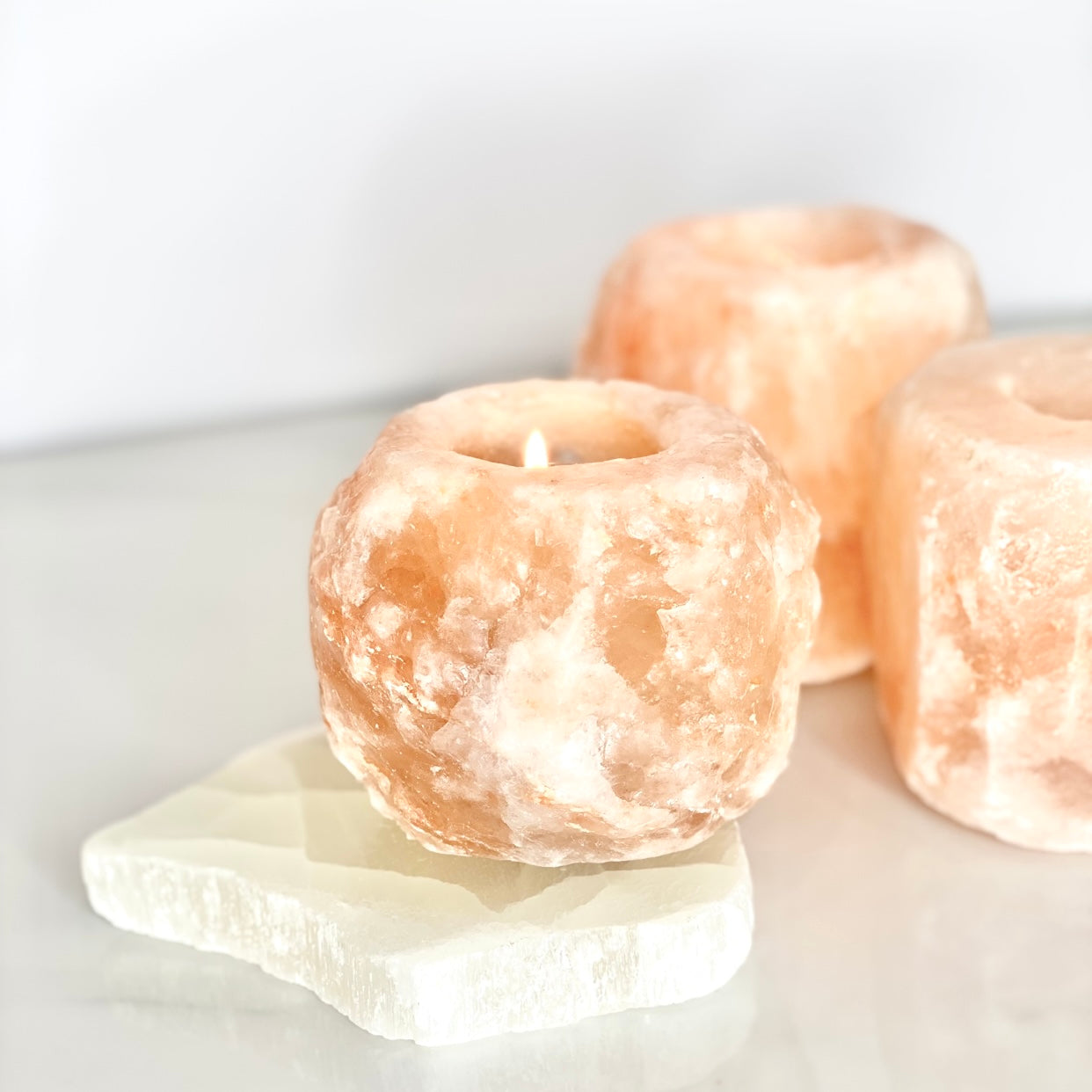 himalayan salt rock candle holders at embrace crystals