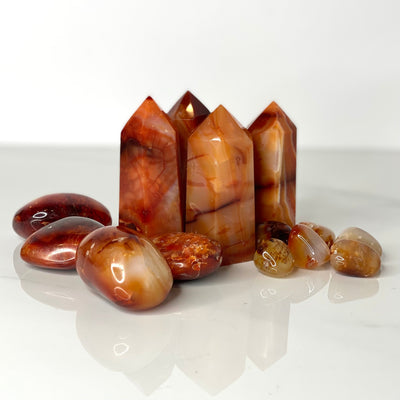 carnelian crystals for grounding energy for embrace