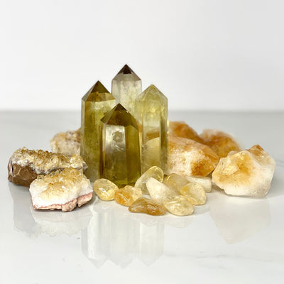 citrine points and clusters abundance crystals for embrace