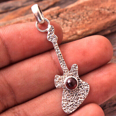 Round Red Garnet Guitar Pendant