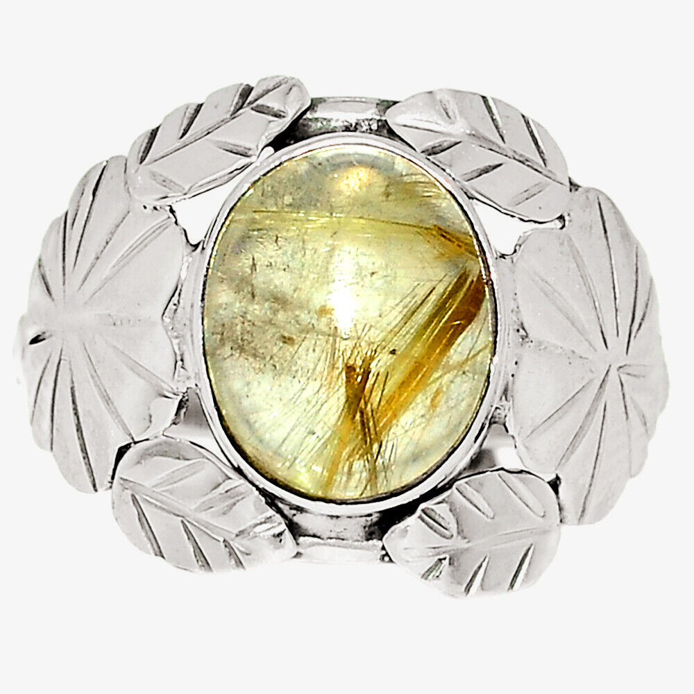 Southwest Style Golden Rutile Quartz Ring Size 8.5