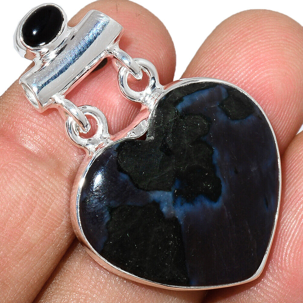 Mystic Merlinite Heart Pendant with Black Onyx
