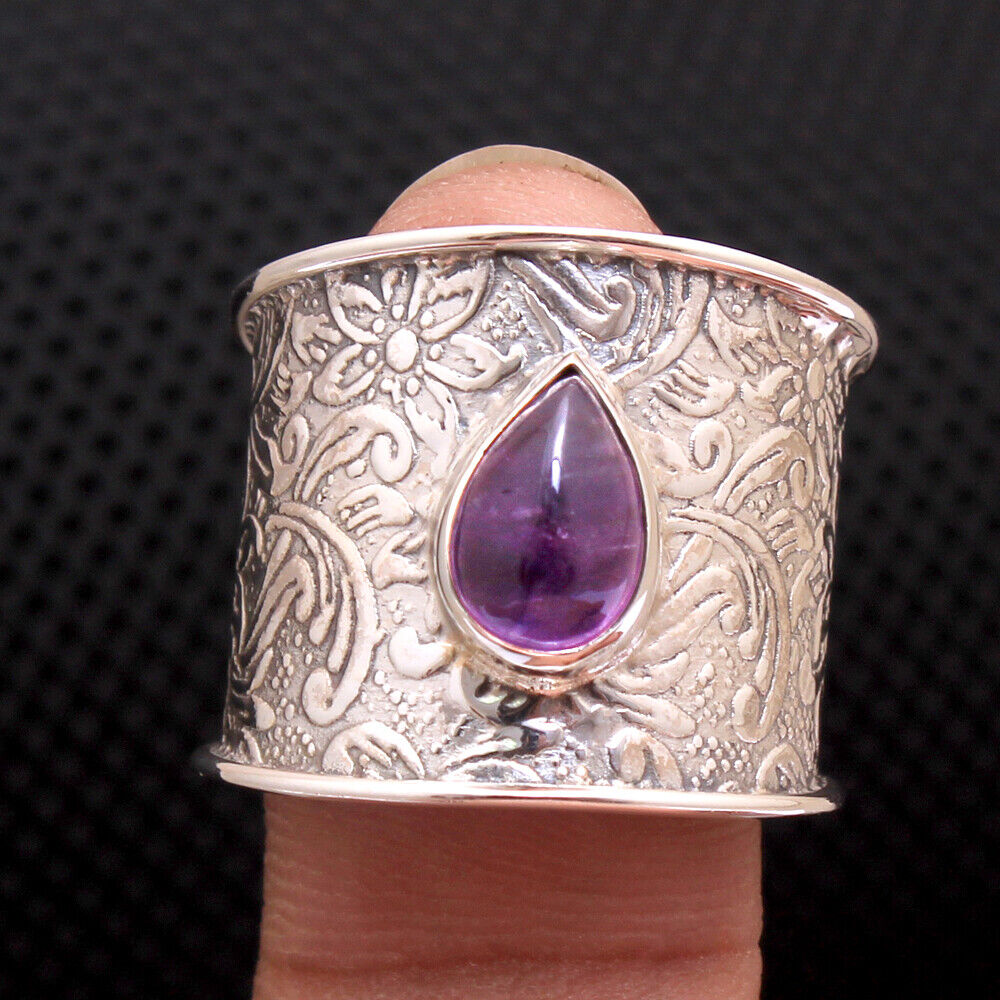 Handmade Amethyst Ring Size 8