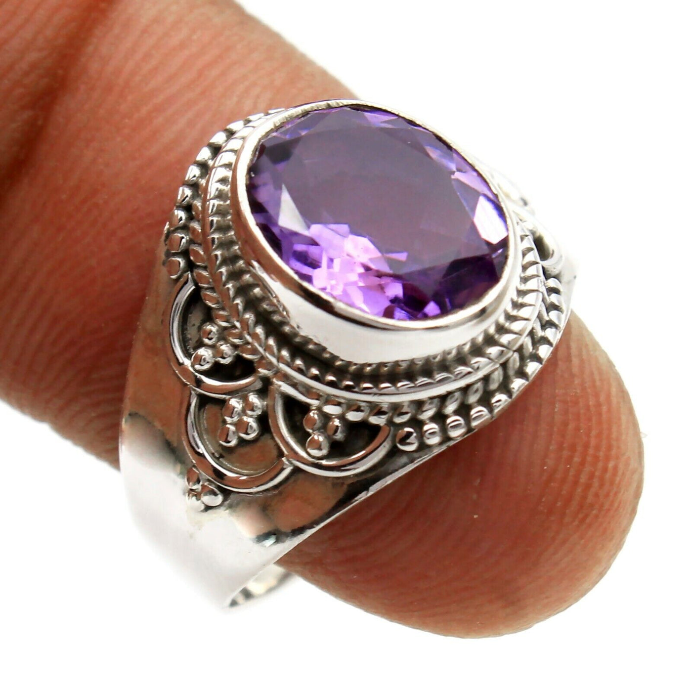 Amethyst 925silver ring Size 7