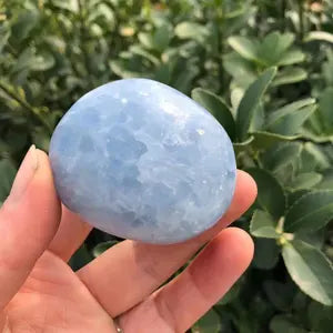 Blue Calcite Palm Stone