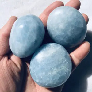 Blue Calcite Palm Stone