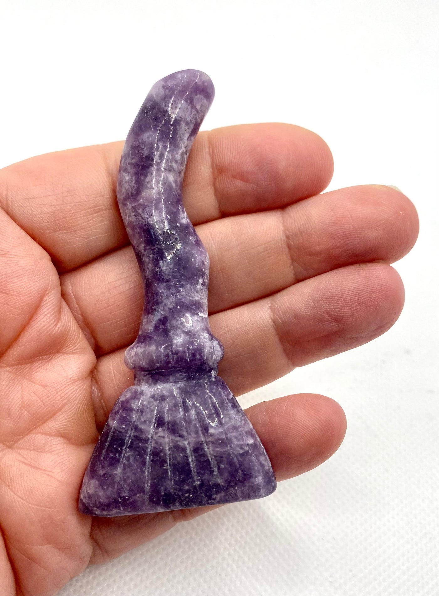 Lepidolite Hand Carved Witches Broom