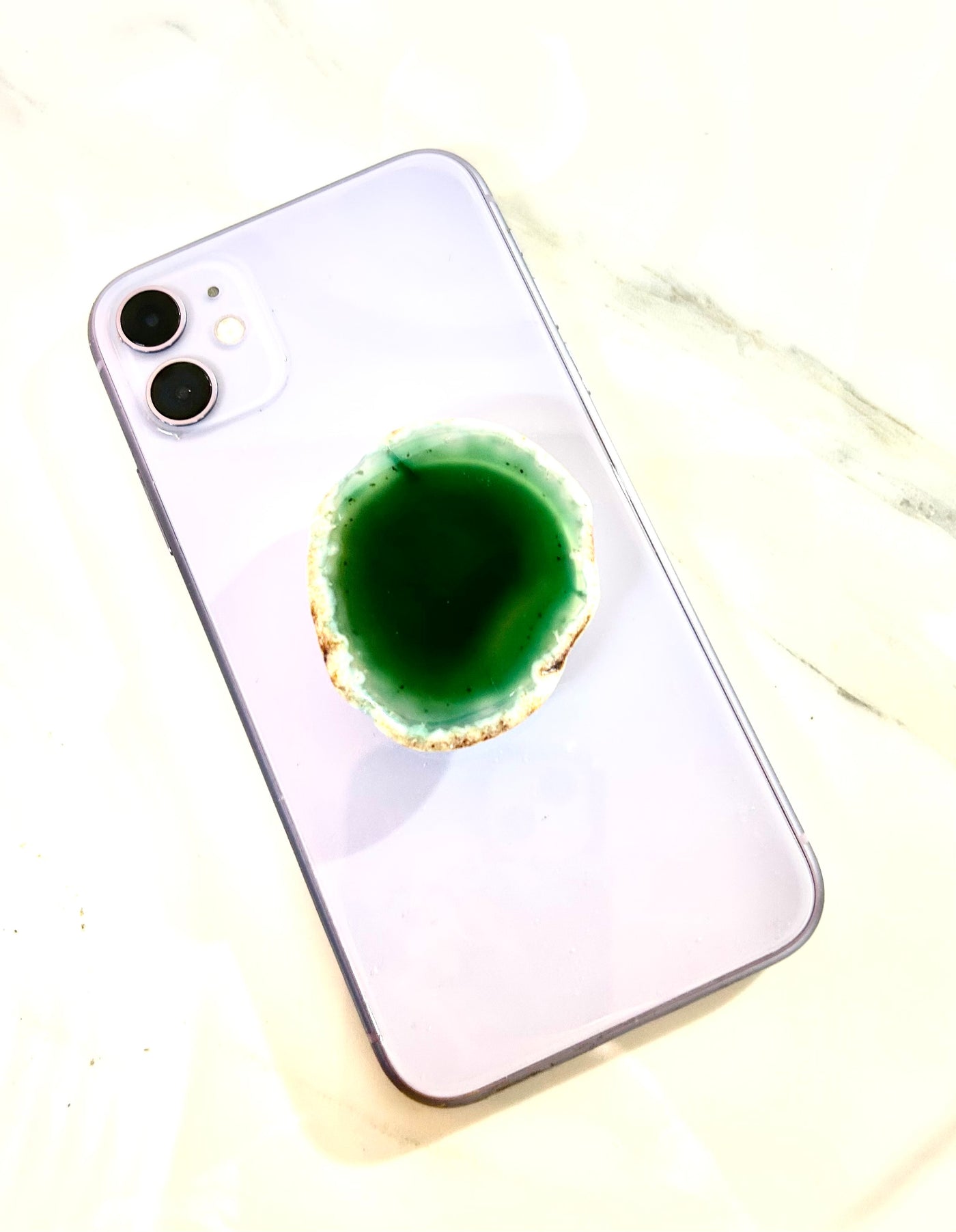 NATURAL AGATE GREEN PHONE POP SOCKET