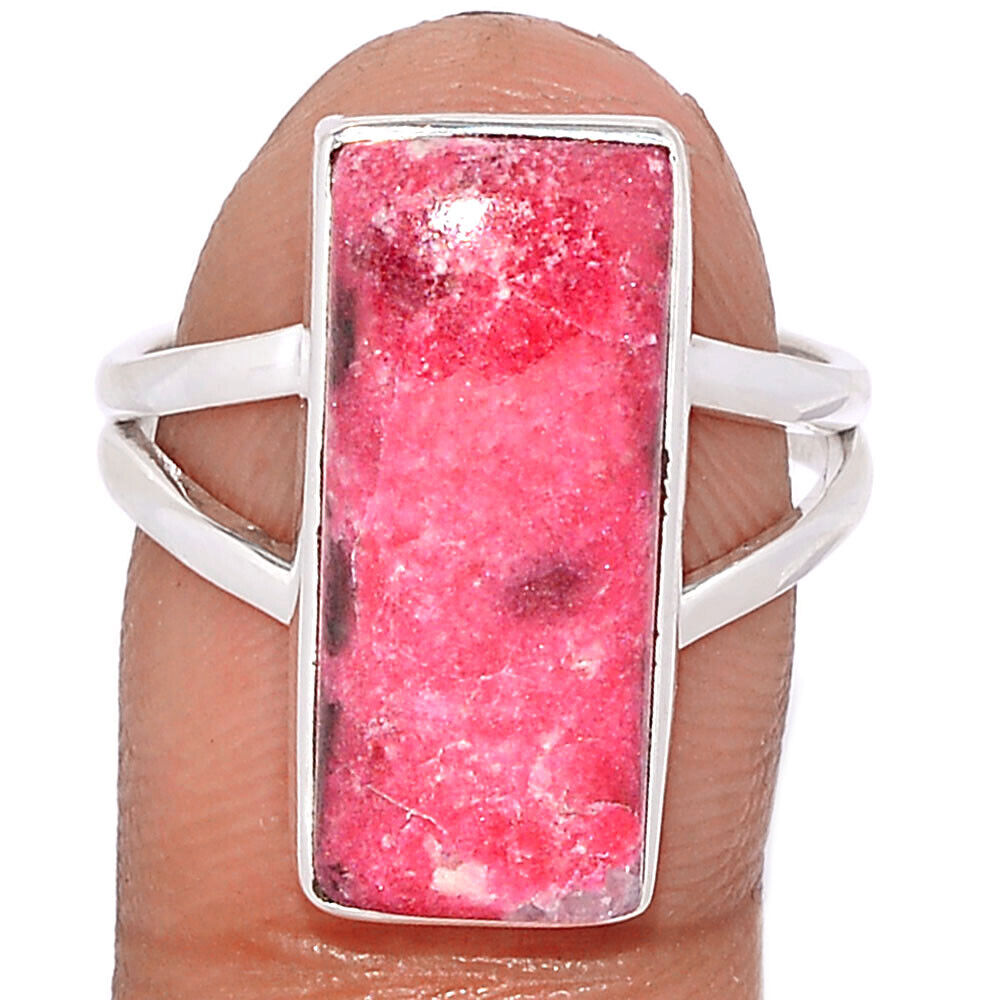 Thulite Ring in 925 Silver Size 7.5