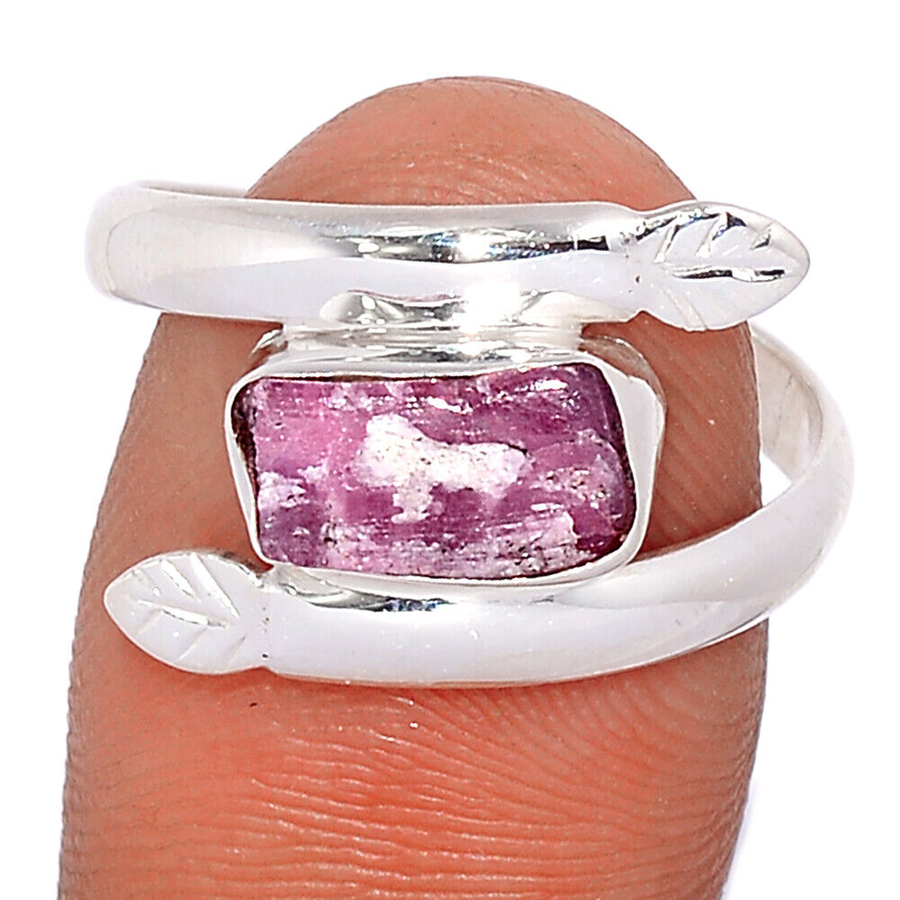 Pink Tourmaline Crystal Ring Size 8.5