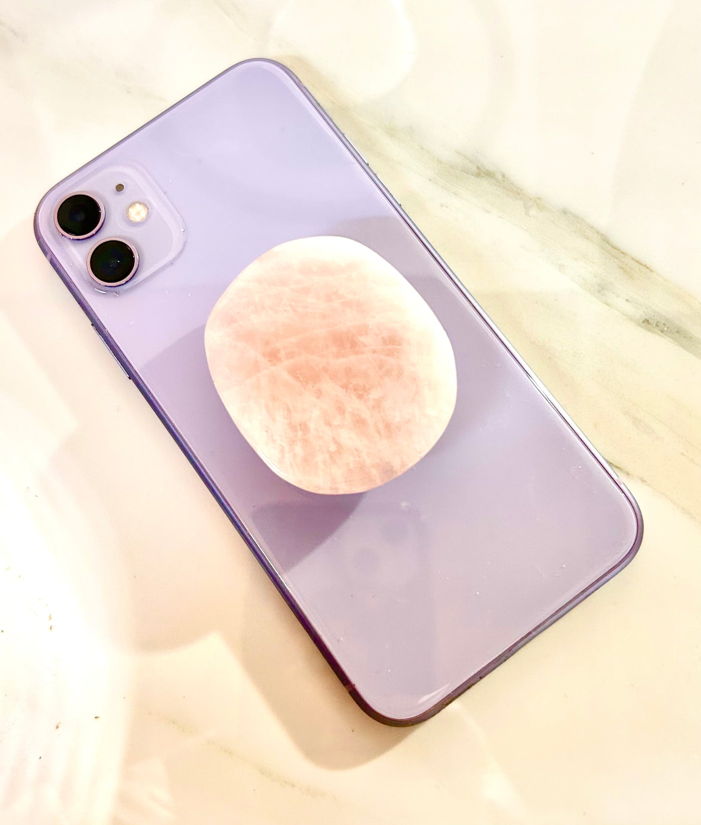 Natural Rose Quartz Pop Socket