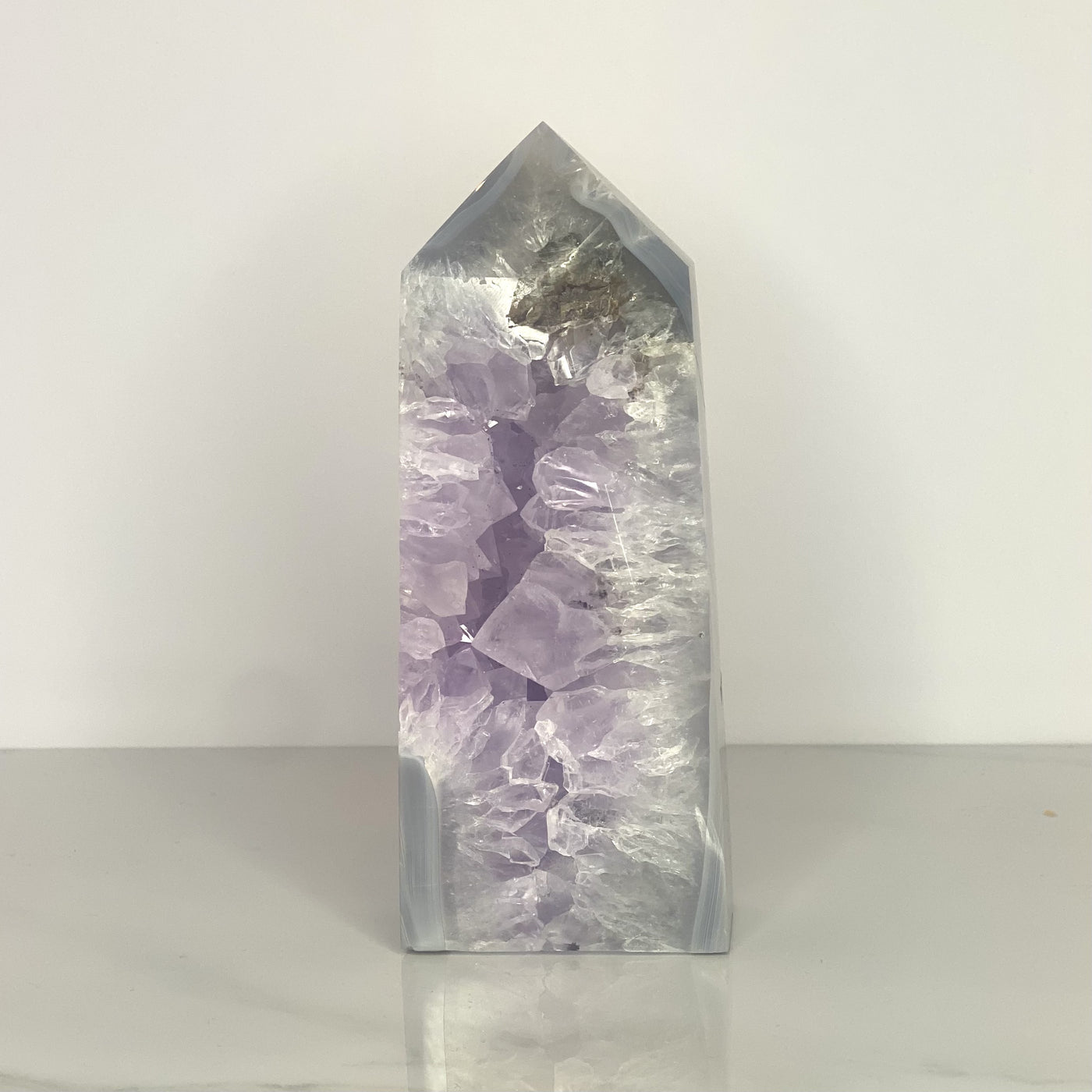 Druzy Agatę Amethyst tower #1