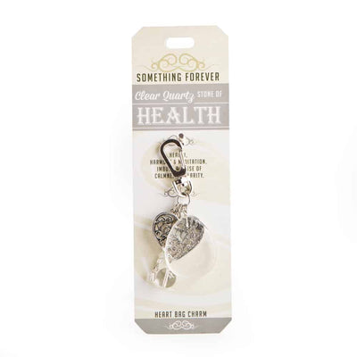 clear quartz charm keyring crystal