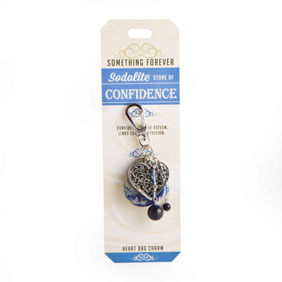 sodalite heart bag charm keyring crystal