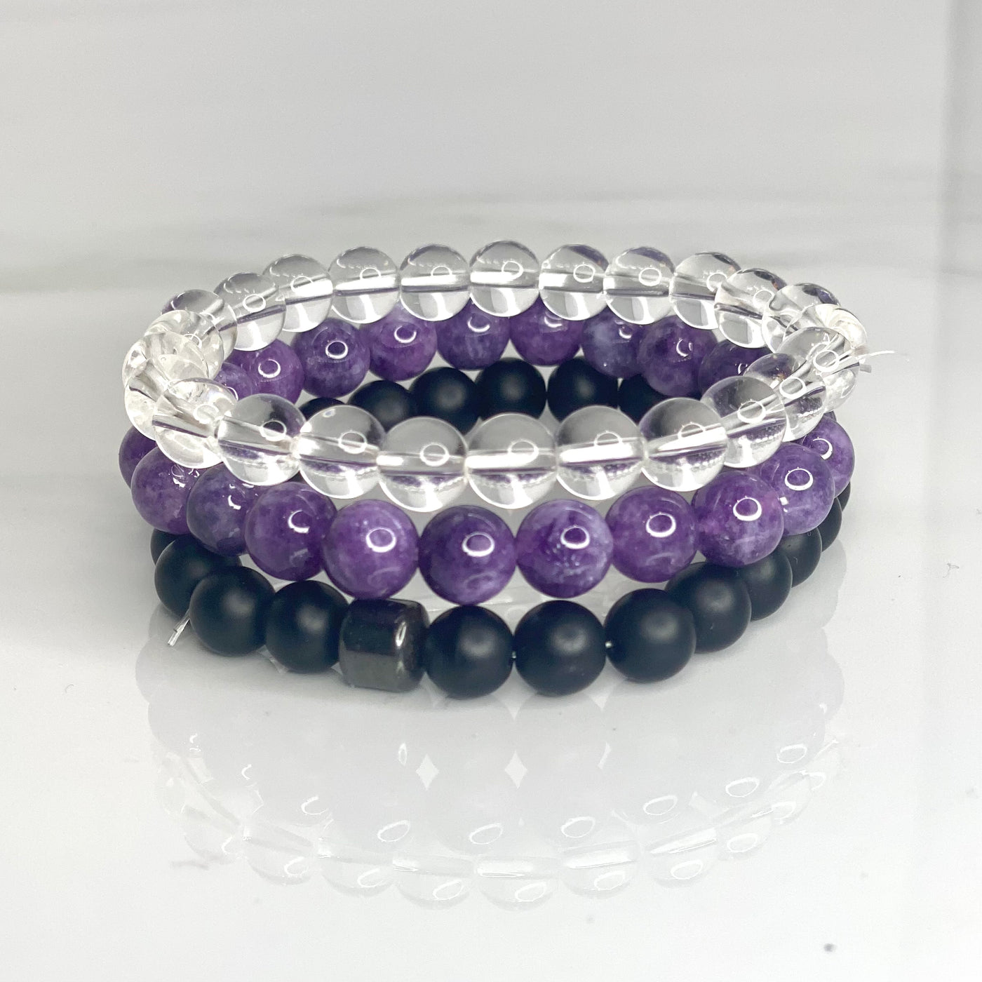 Intuition - Gemstone beaded bracelet Intention set