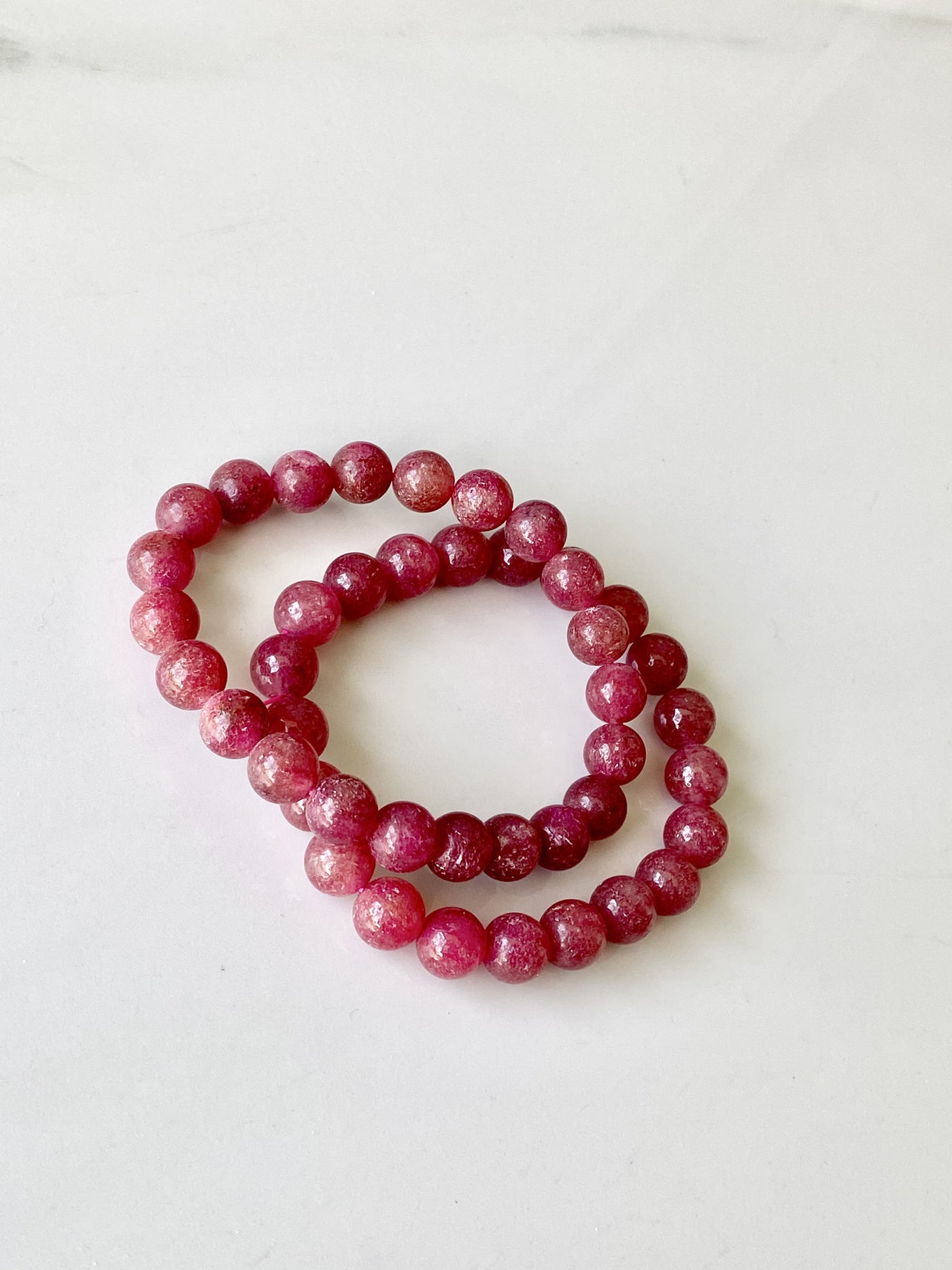 Strawberry Quartz Beaded Bracelet
