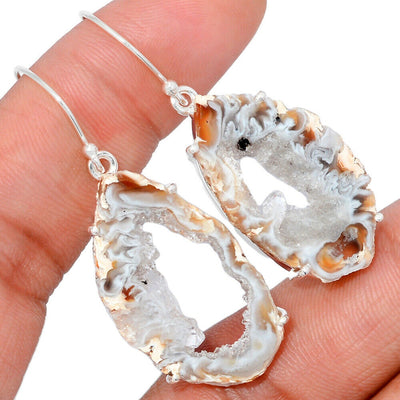 Oco Geode Druzy Silver Earrings