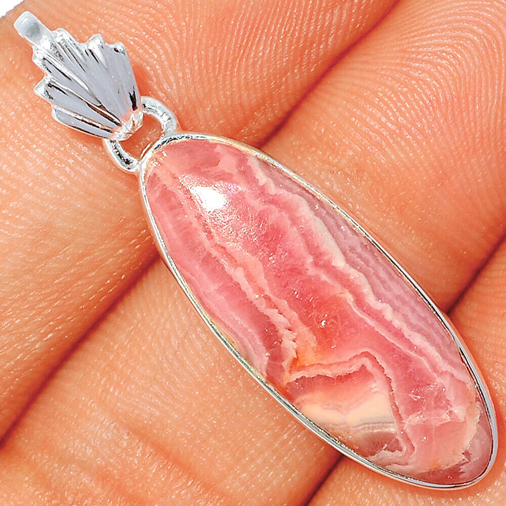 Rhodochrosite Sterling Silver Pendant