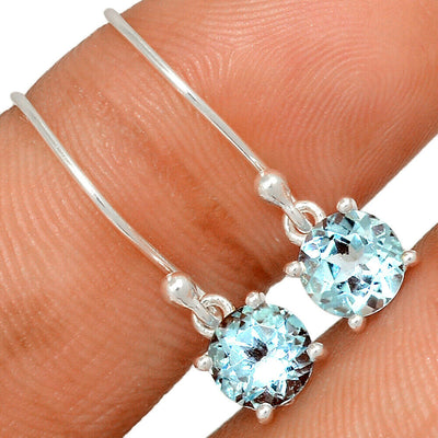 Blue Topaz sterling silver earrings