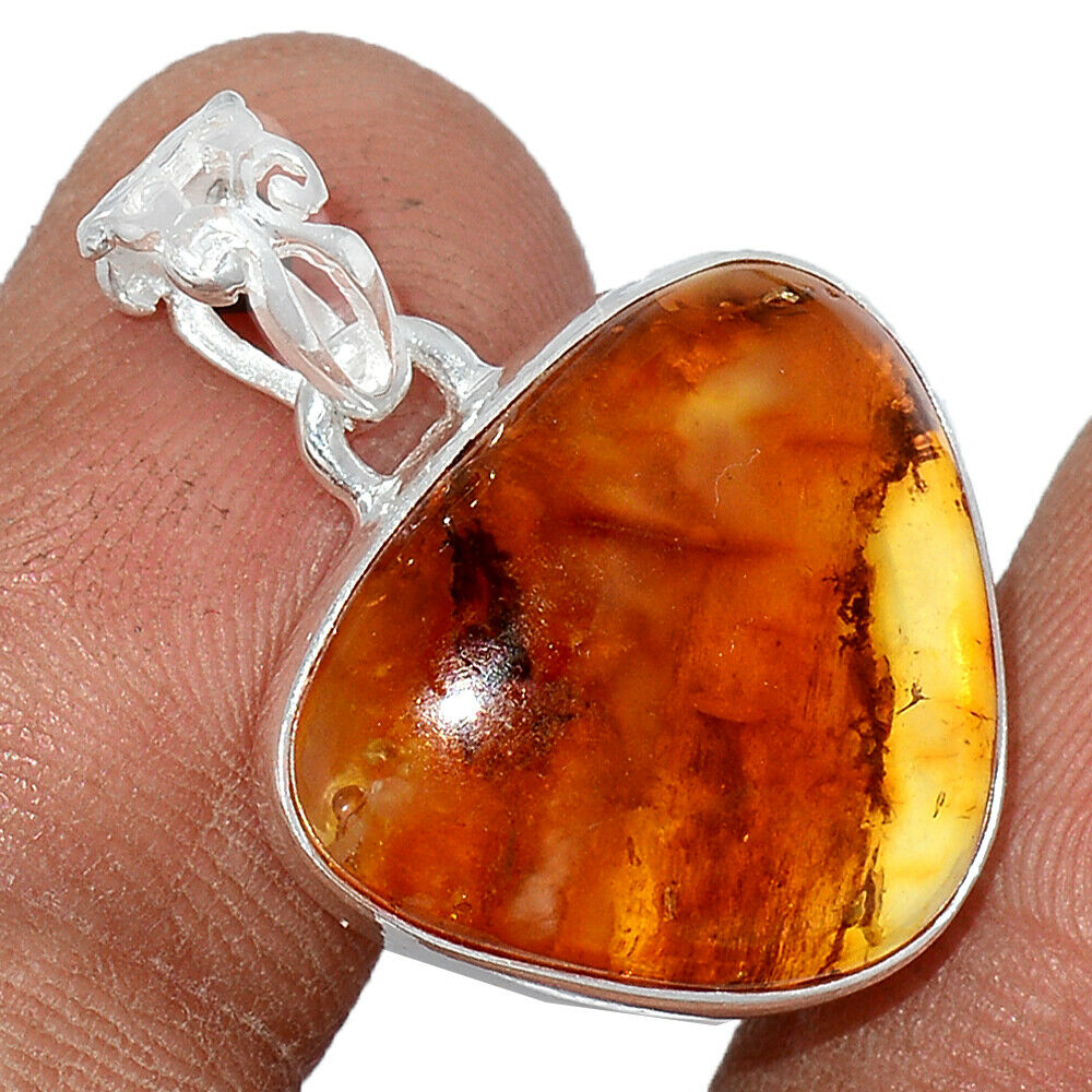 Natural Baltic Amber - Poland 925 Sterling Silver Pendant