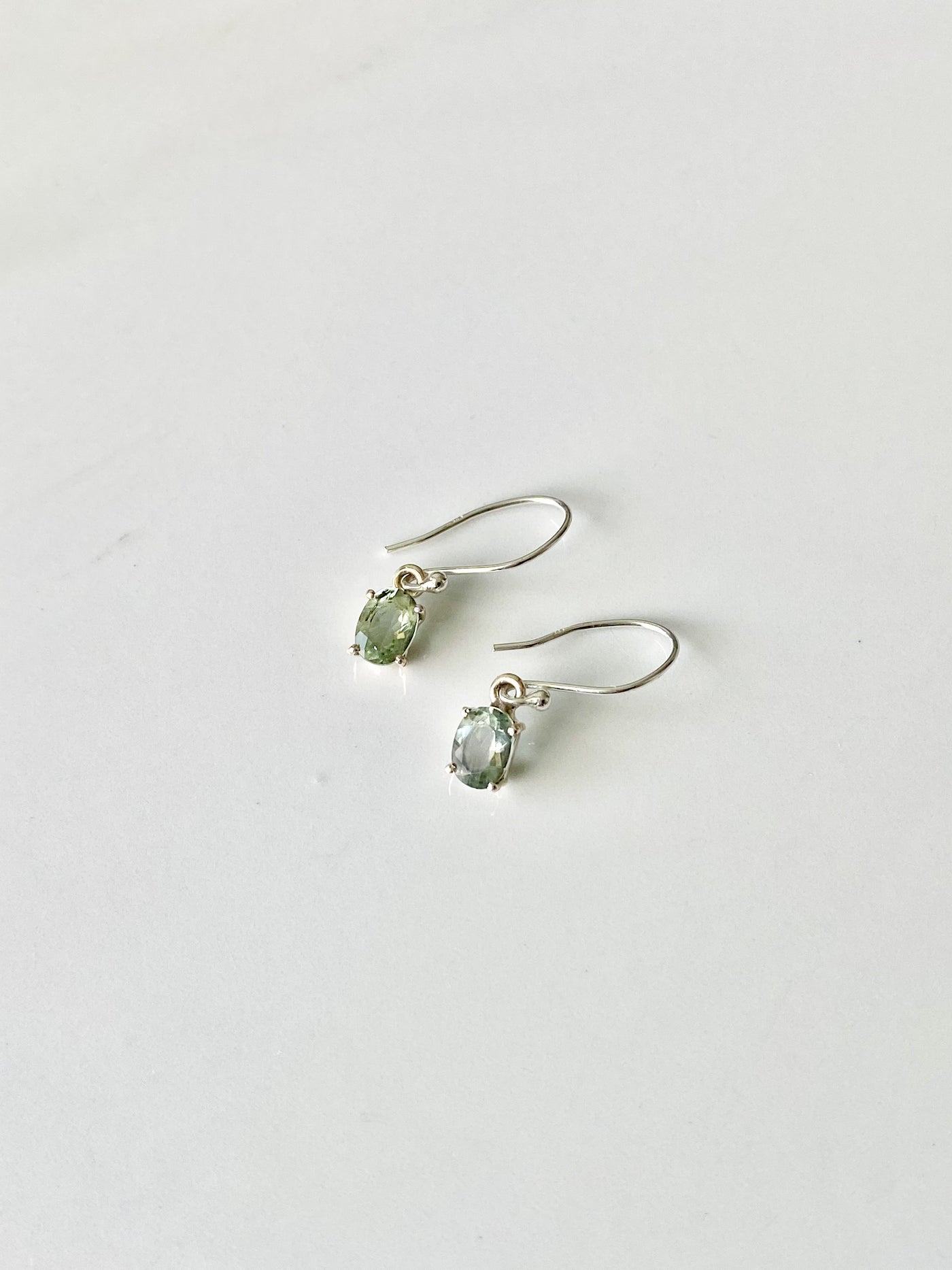 Faceted Green Flourite Earrings