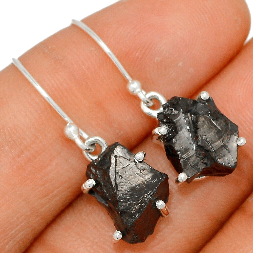 Russian Shungite Silver Earrings #3