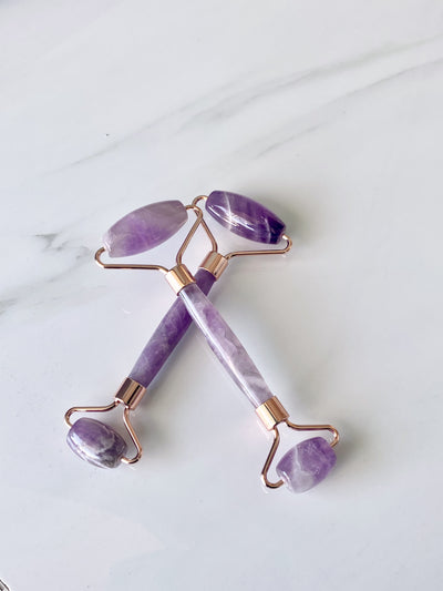 Amethyst Rose Gold Massage Roller