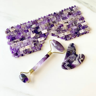 3 in 1 Ancient Wellness Face Roller Amethyst Set