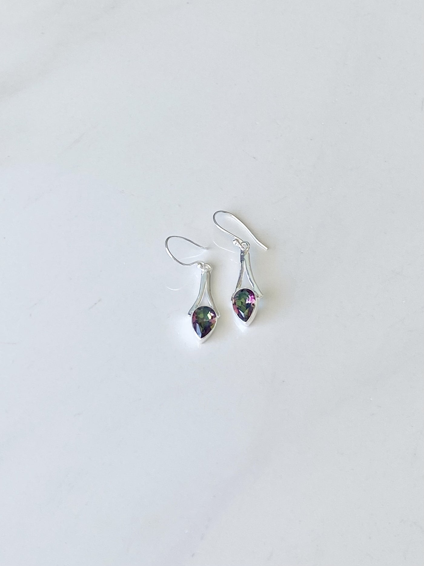 Rainbow Topaz Teardrop Earrings