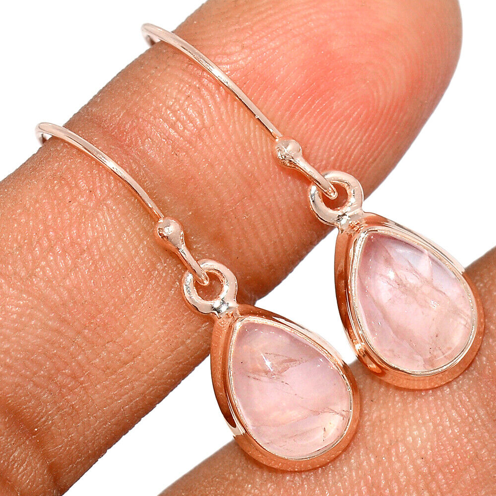 18K Rose Gold Vermeil Morganite Cabochons - Madagascar Earrings