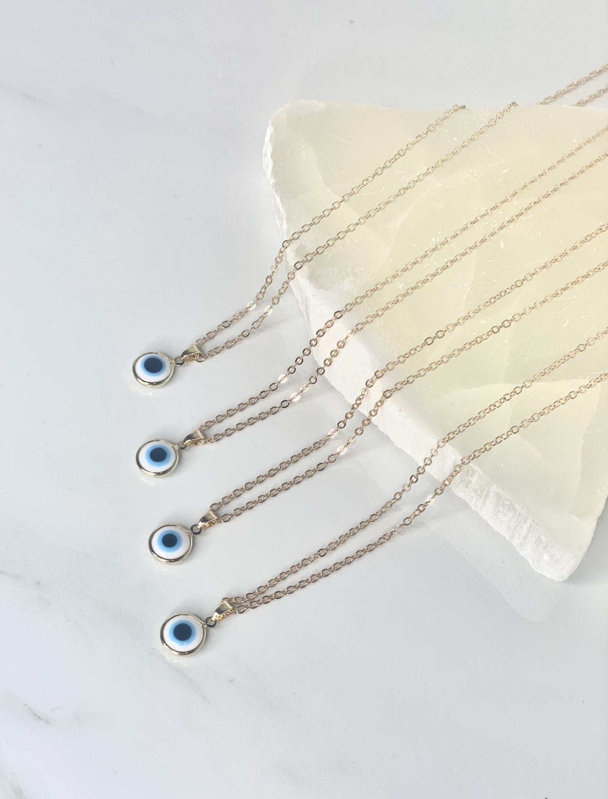 Blue Eye of Protection Necklace - Light Blue