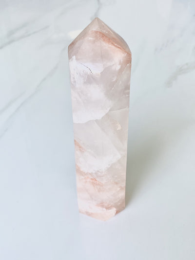 "Embrace Love and Joy with a Large Strawberry Quartz Point #2