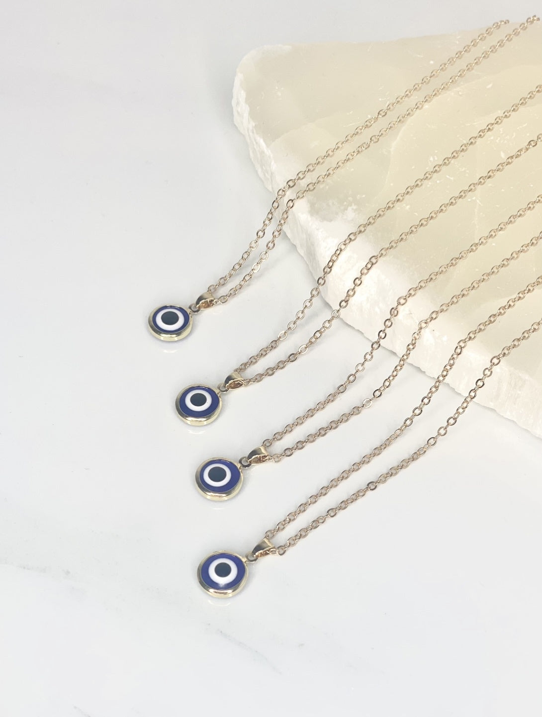 Blue Eye of Protection Necklace - Dark Blue