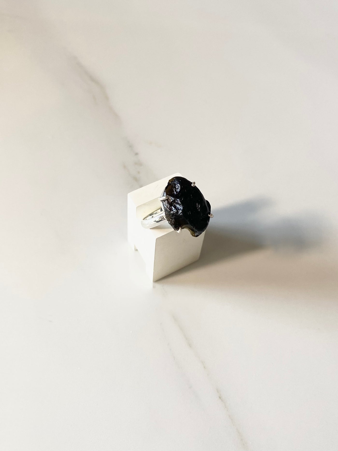 Tektite Sterling Silver Ring