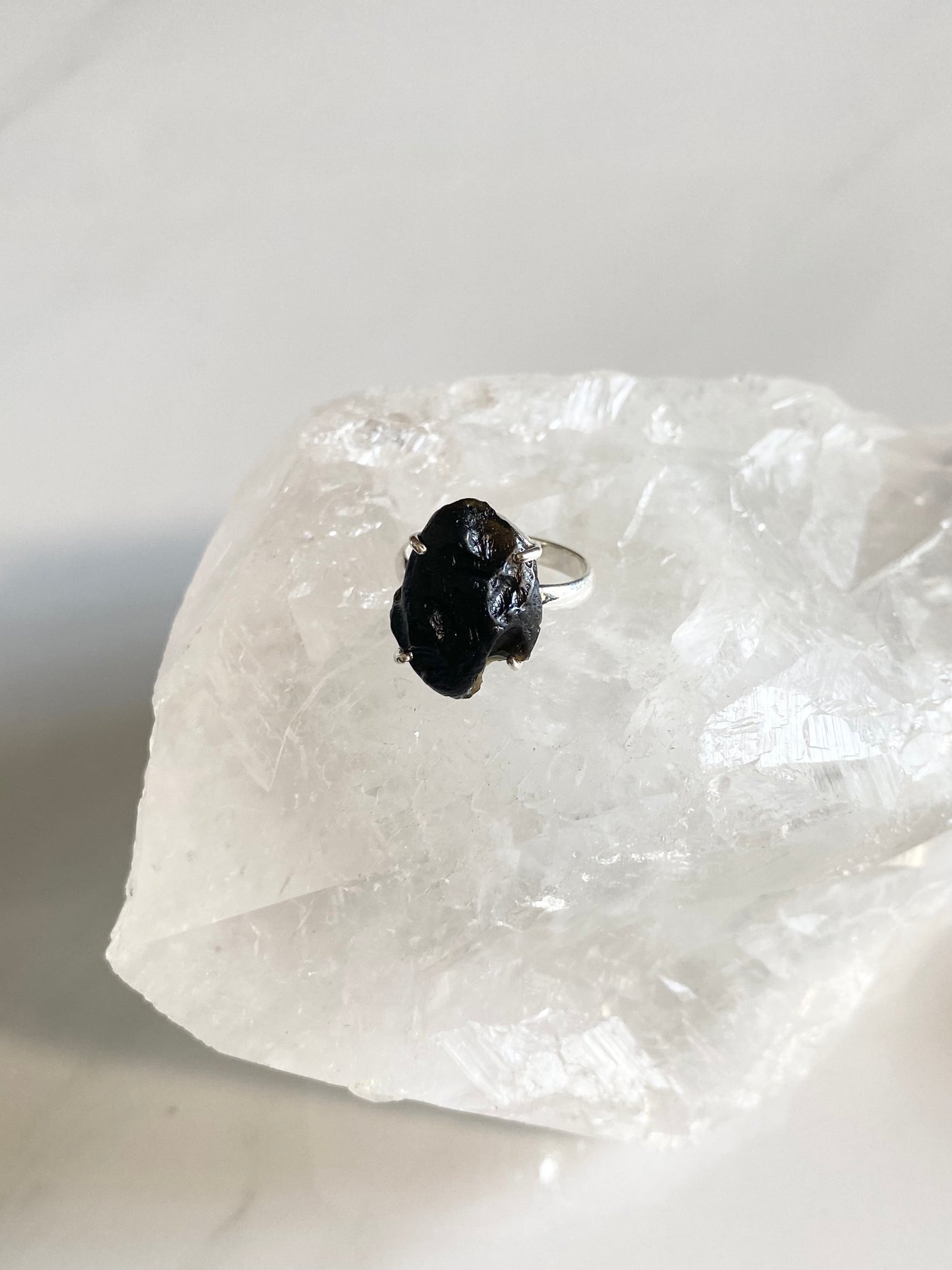 Tektite Sterling Silver Ring