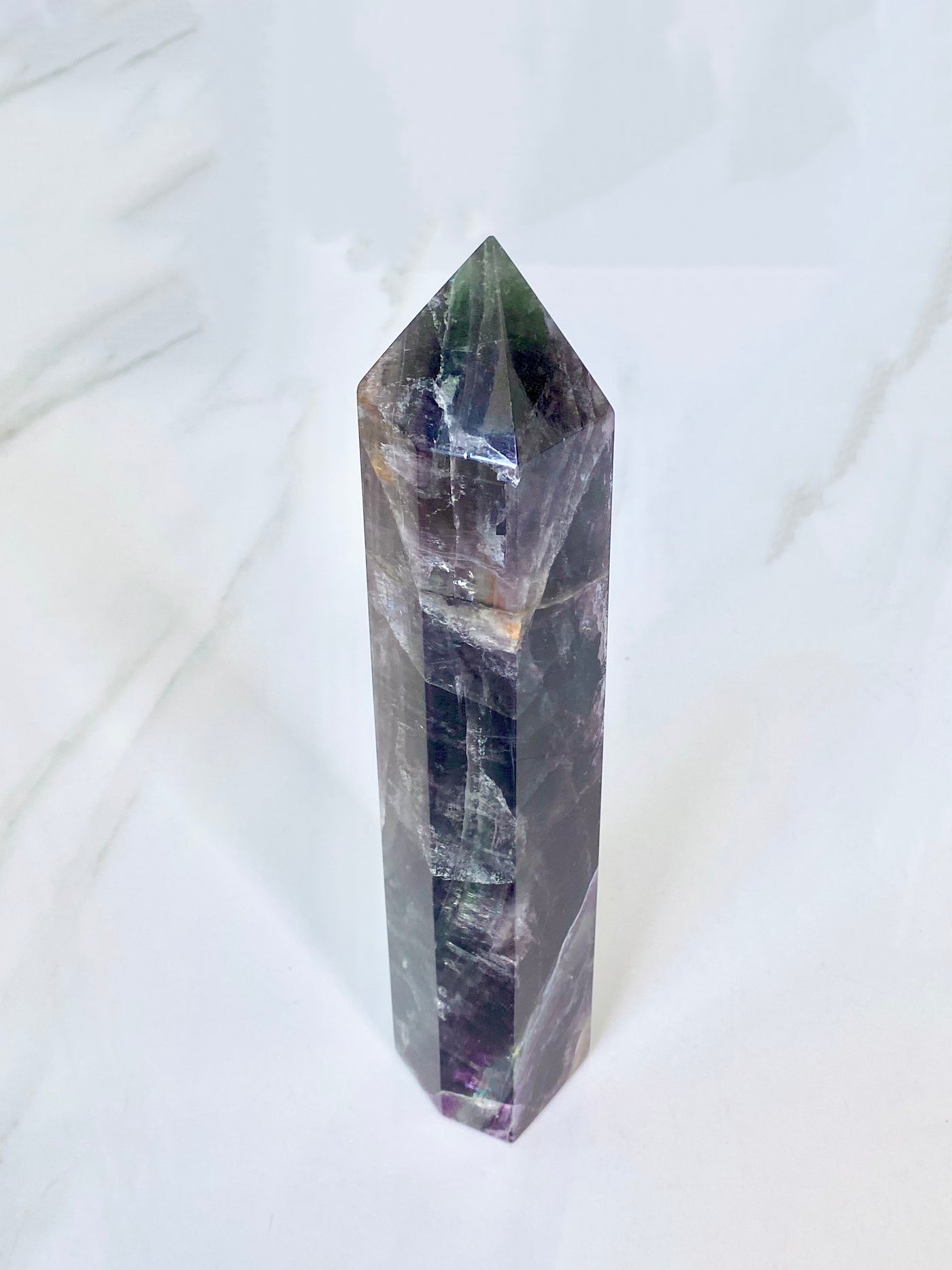 Unleash the Vibrant Energy with a Large Fluorite Generator Point