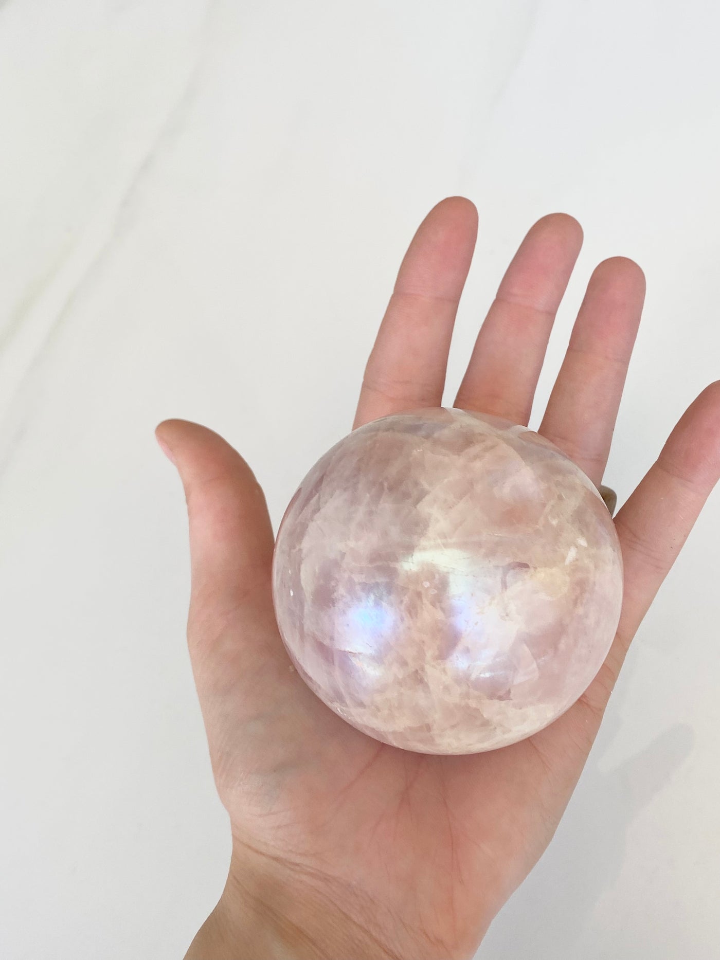 Rose Quartz & Aura Sphere