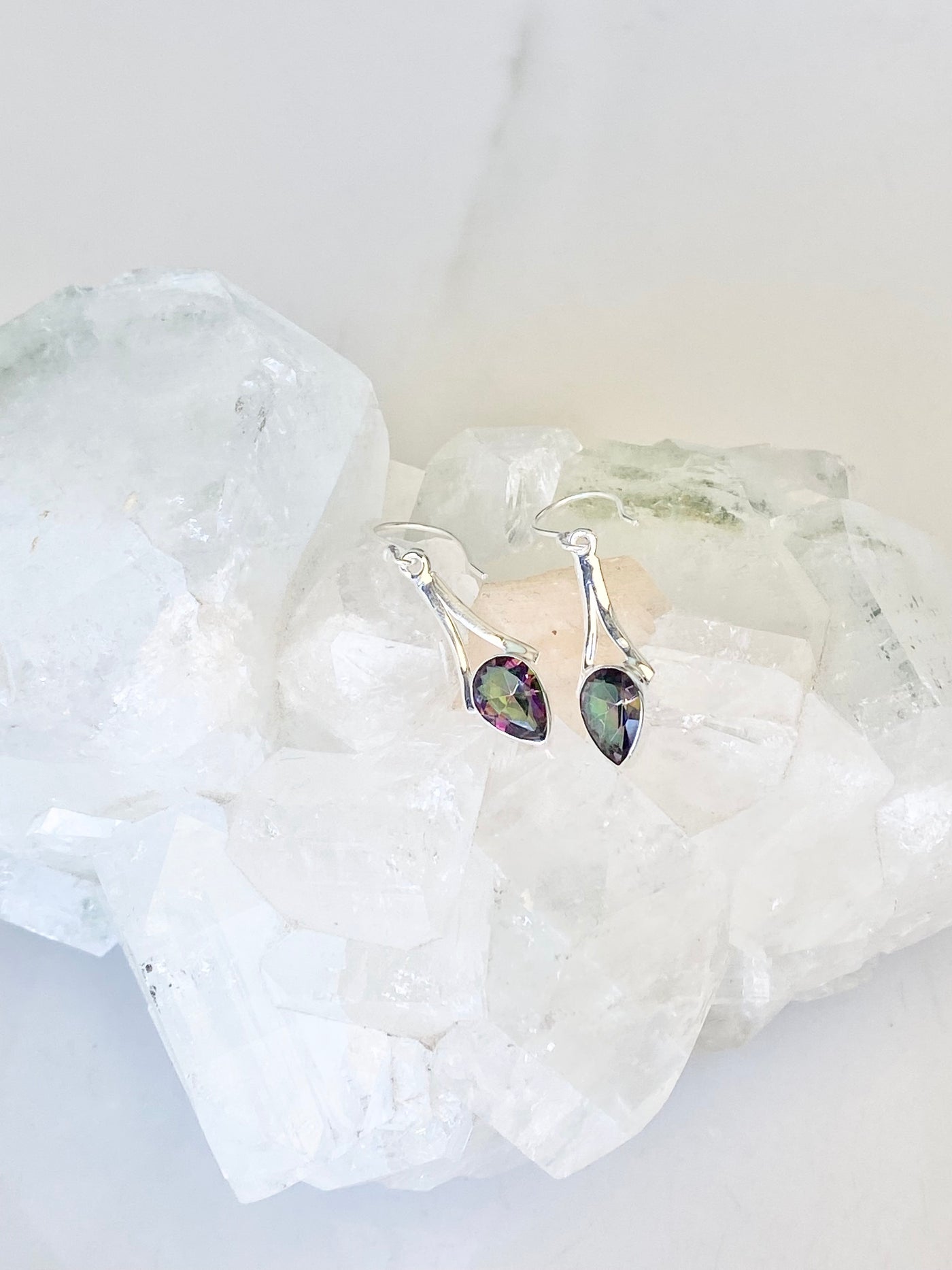 Rainbow Topaz Teardrop Earrings