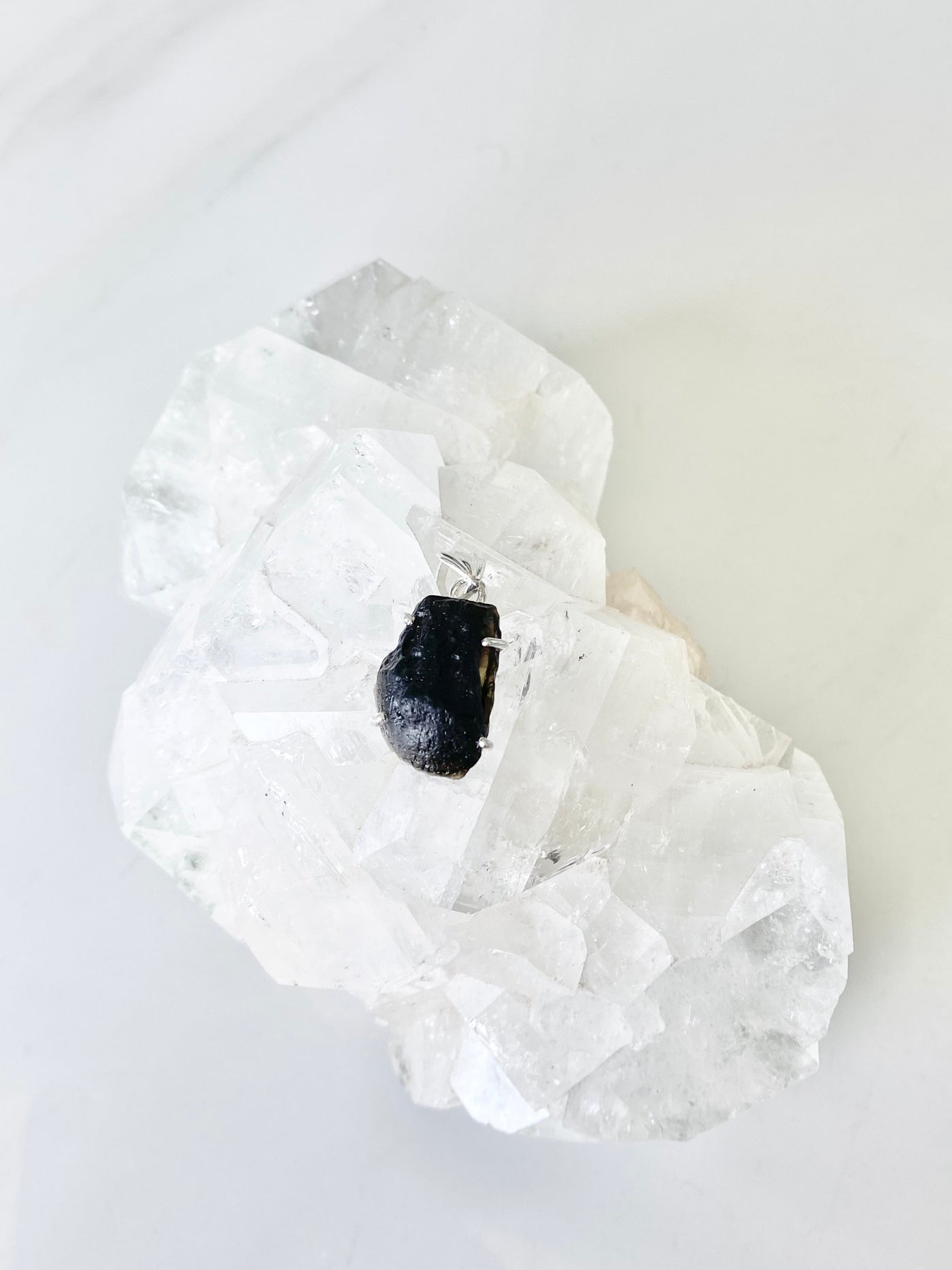 Tektite Silver Pendant