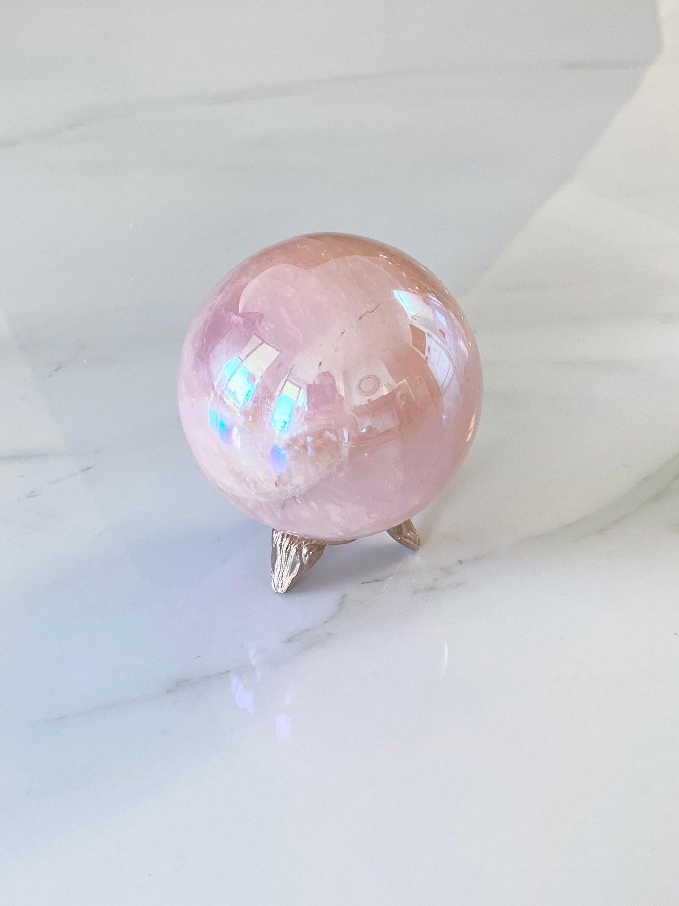 Rose Quartz & Aura Sphere #3