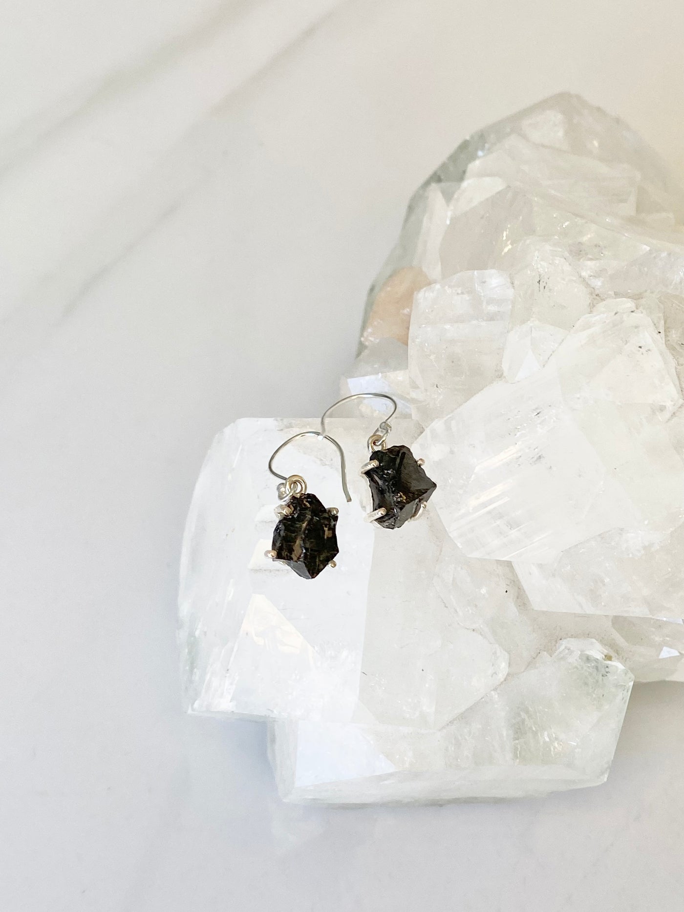 Russian Shungite Silver Earrings