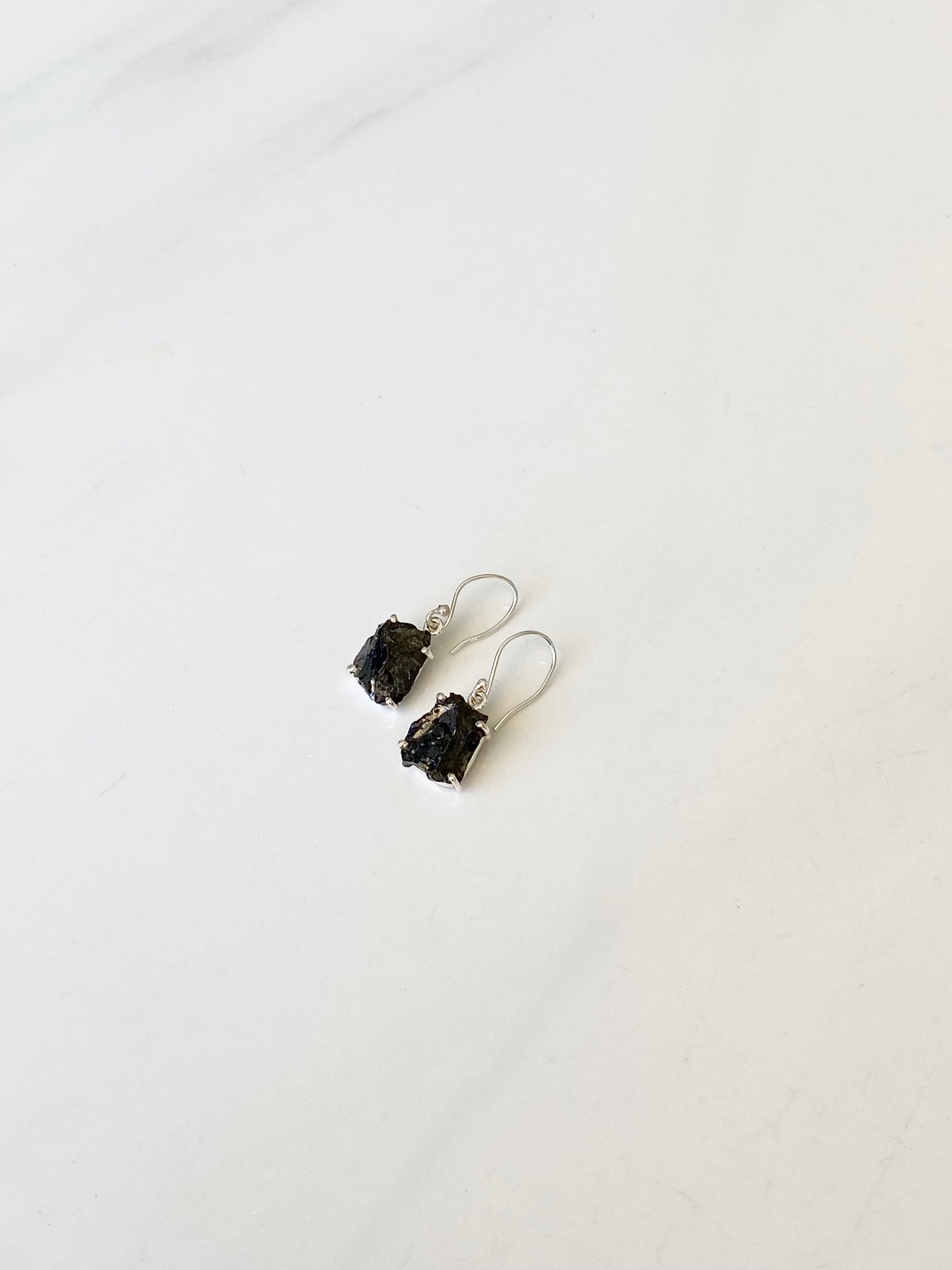 Russian Shungite Silver Earrings #3