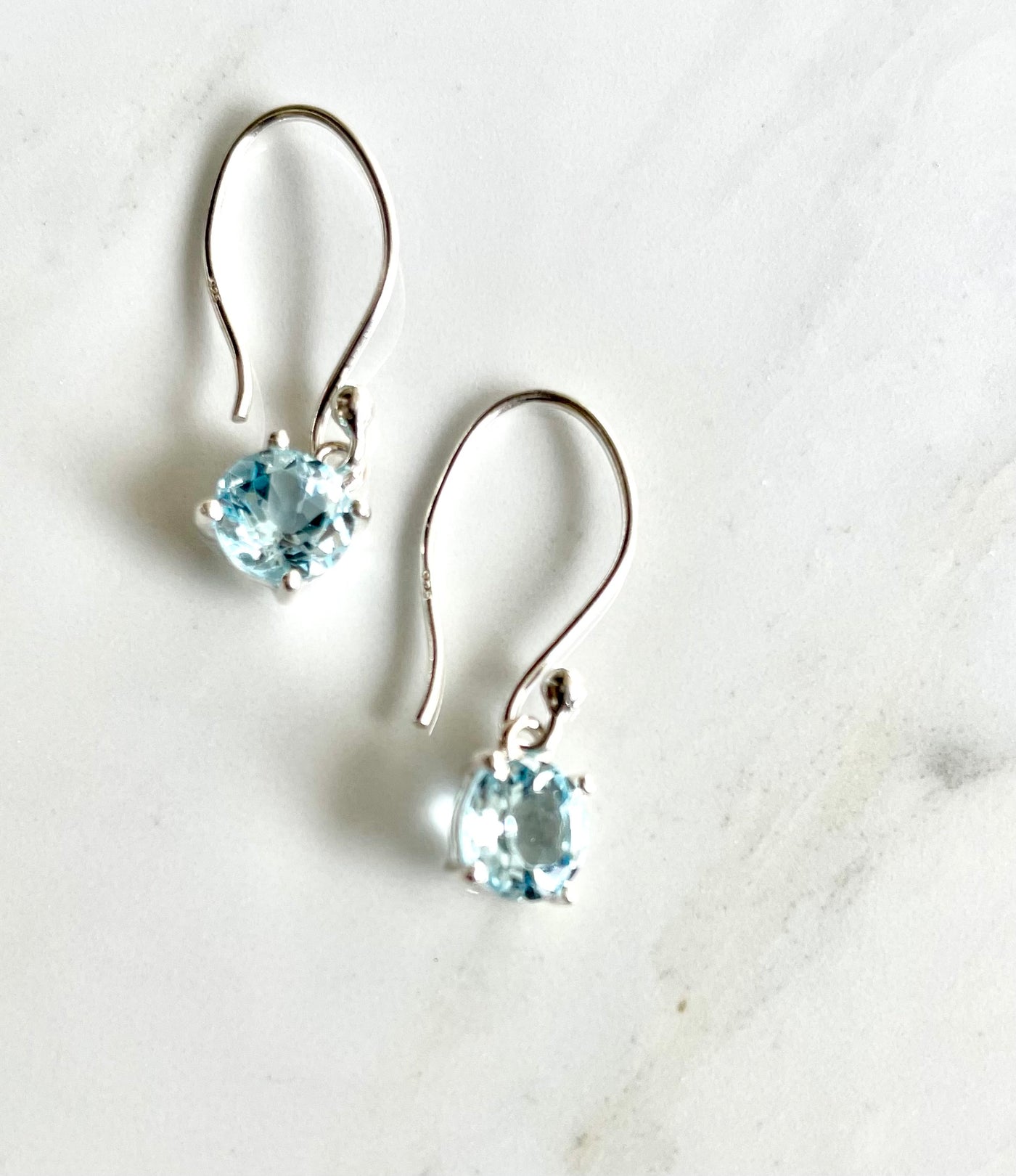 Blue Topaz sterling silver earrings
