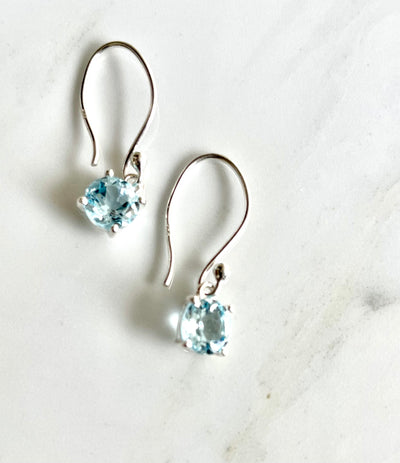 Blue Topaz sterling silver earrings