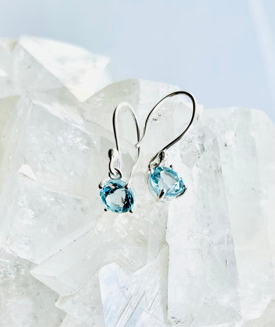 Blue Topaz sterling silver earrings