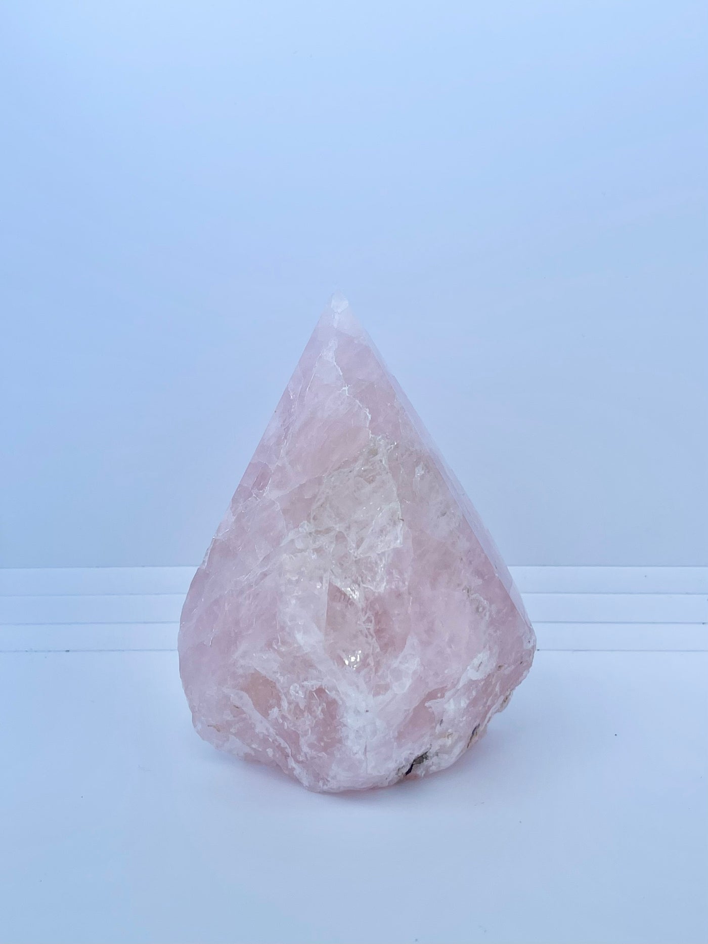 Large rose quartz irregular point