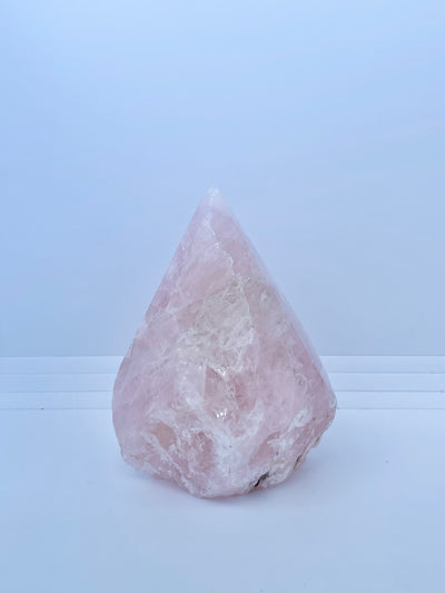 Large rose quartz irregular point