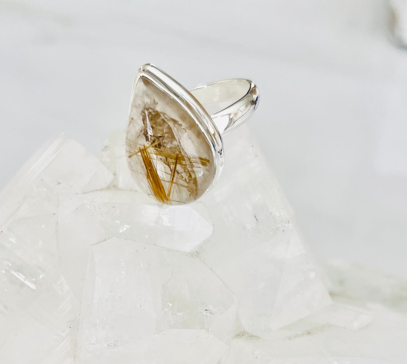 Golden Rutile Sterling Silver Ring