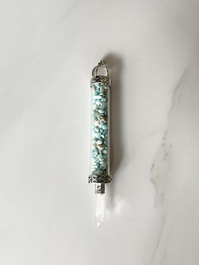 Turquoise Crystal Chips Wand